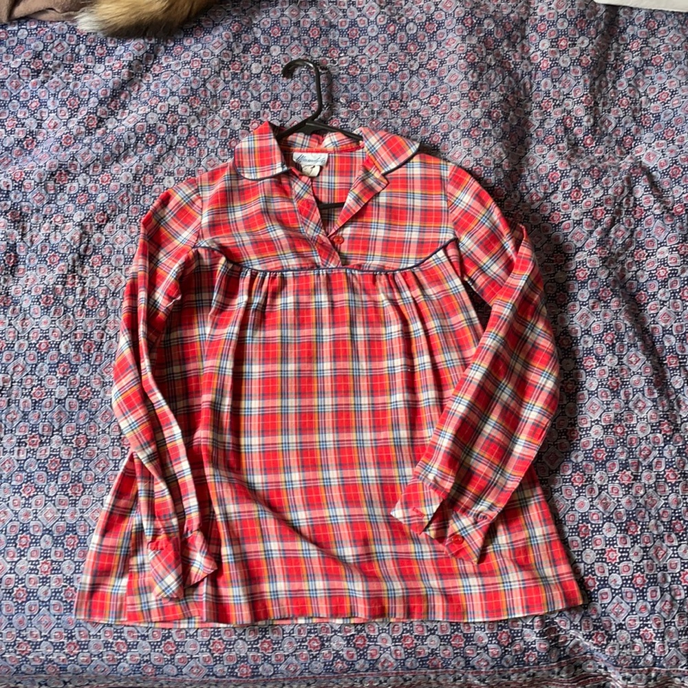 Vintage Plaid empire waist top